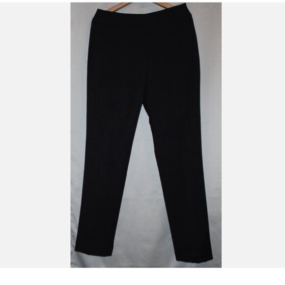 Black Pants 6 Liz Claiborne Classic Side Zip Straight Leg Mid Rise - Picture 1 of 5